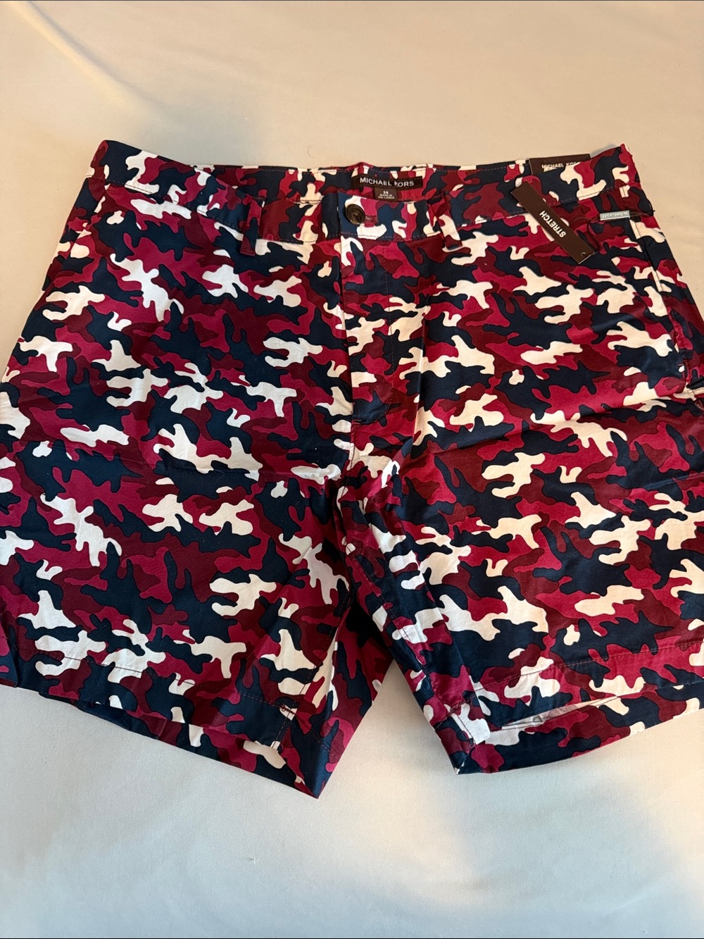 Michael Kors Red Navy White Camo Cargo Shorts